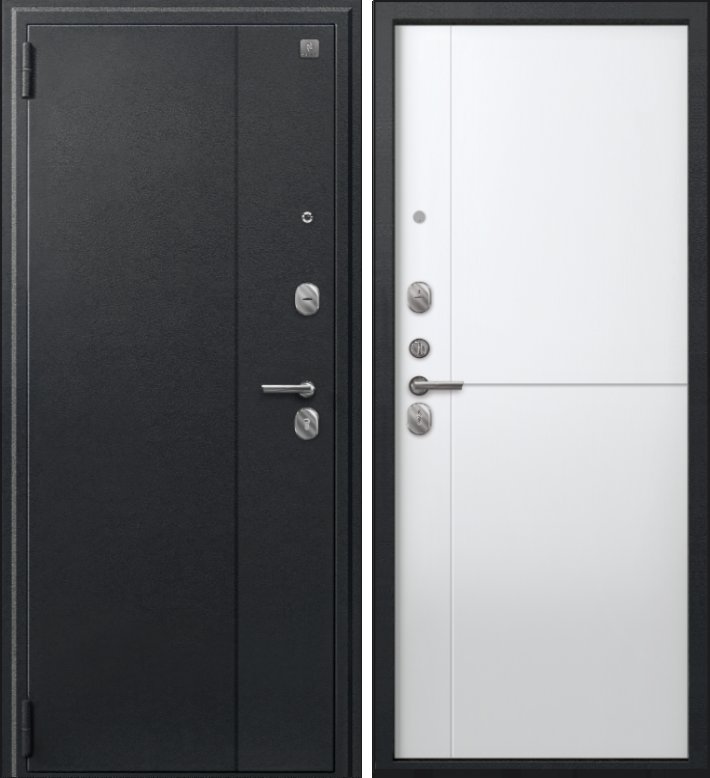 Дверь A-05 черный сатин - кашемир белый DIS007334