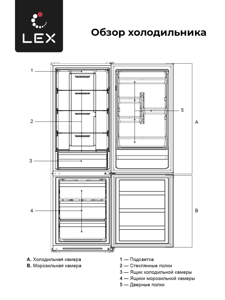 Товар Холодильник Холодильник отдельностоящий LEX LKB188.2IXD