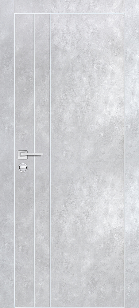 Межкомнатная дверь PX-14  AL кромка с 4-х ст. Серый бетон