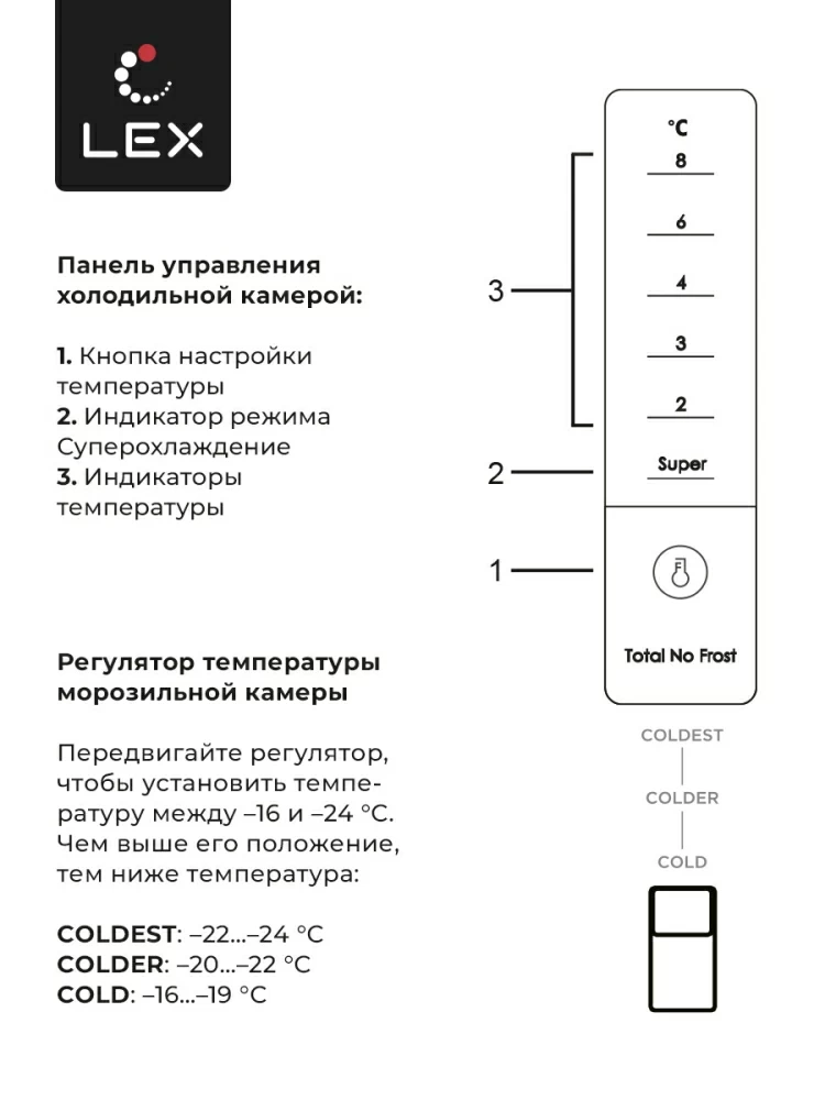 Товар Холодильник Холодильник отдельностоящий LEX LKB188.2WhD